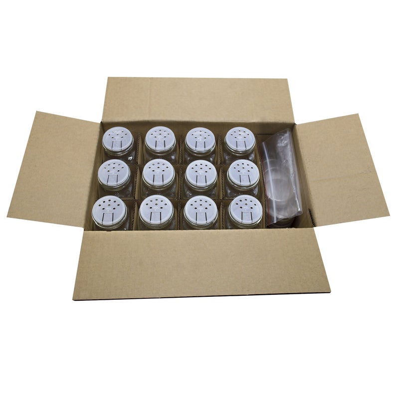 U-Pack 12 pieces of French Square Glass Spice Bottles 6 oz Spice Jars with Silver Metal Lids, Shaker Tops, and Labels by U-Pack - Image 4